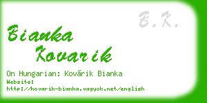 bianka kovarik business card