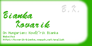 bianka kovarik business card